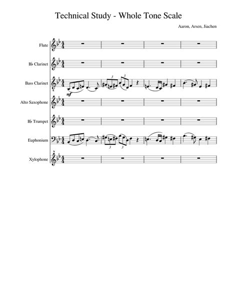 Technical Study Whole Tone Scale Sheet Music For Euphonium Flute