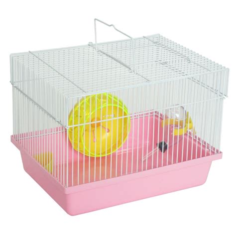 Yml Single Story Dwarf Hamster Cage With Small Wheeldish And Water