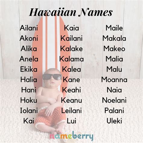 101 Hawaiian Baby Names Baby Girl Names Unique Baby Name List Baby