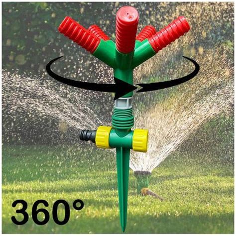Generic Water Sprinkler 360° Rotation Garden Spray Spike Nozzle Large