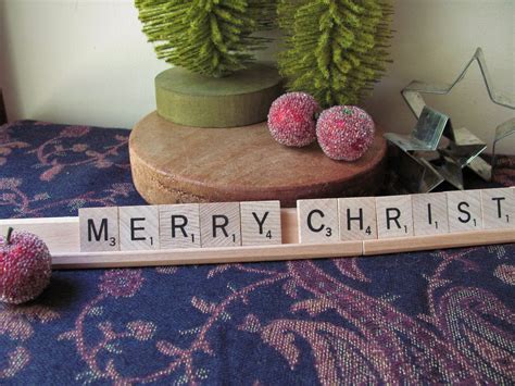 Vintage Scrabble Letters Merry Christmas Saying Sign Christmas Etsy
