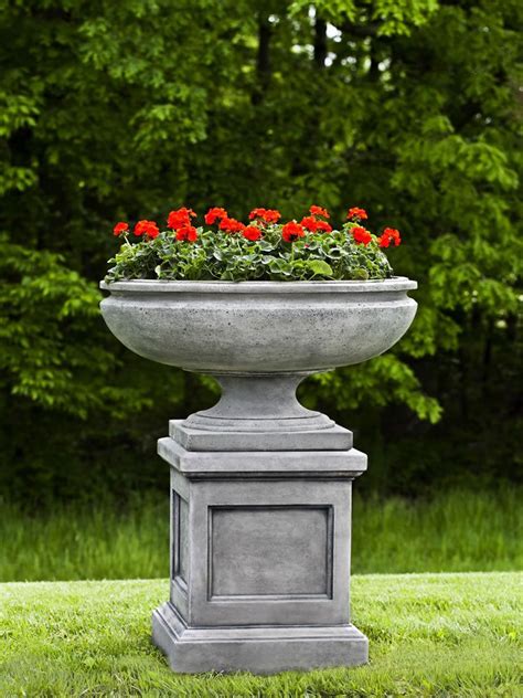 Large Concrete Urn With Pedestal Perfect For Large Formal Gardens