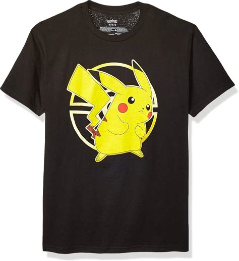 Pokemon Mens Pokémon Pikachu Poké Ball Icon Trainer T Shirt Black 2x