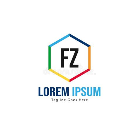 Initial Fz Logo Template With Modern Frame Minimalist Fz Letter Logo