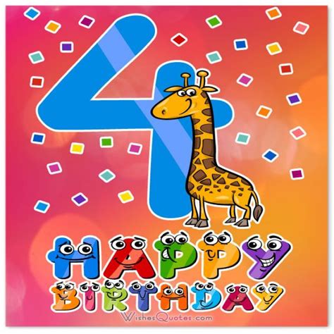 Happy 4th Birthday Wishes For 4 Year Old Boy Or Girl 4 Year Old Boy