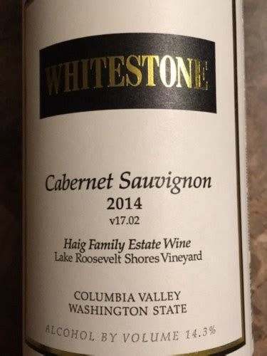 Whitestone Winery Lake Roosevelt Shores Vineyard Cabernet Sauvignon
