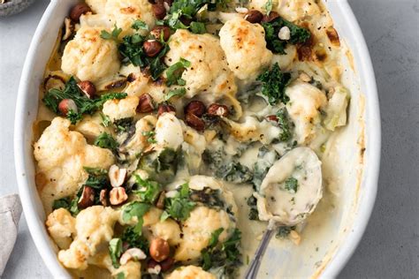 The leeks will be slightly crunchy when they are cooked uncovered. Cauliflower Cheese with Kale, Leeks & Hazelnuts Recipe ...