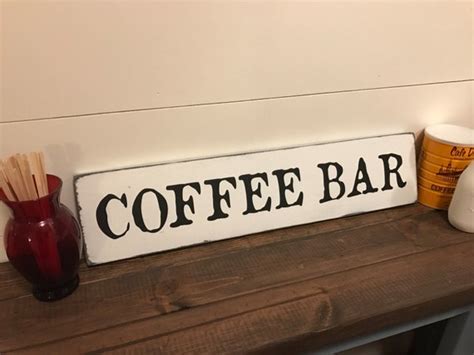 Coffee Bar Sign Coffee Sign Rustic Wood Sign Wooden