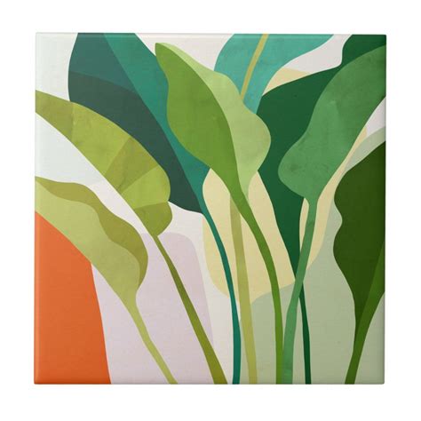 Tropical Leaves Ceramic Tile Canvas Painting Painting