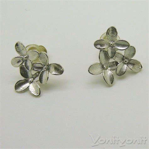 925 Sterling Silver Flower Earrings Woman Stud Earrings Original T