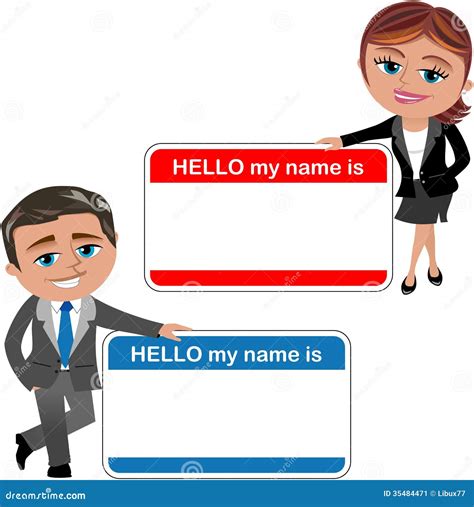 Business Woman And Man Introducing Theirself Stock Vector