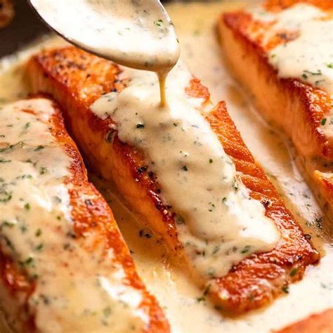 Salmon With Herb And Garlic Cream Sauce Recipe Cart