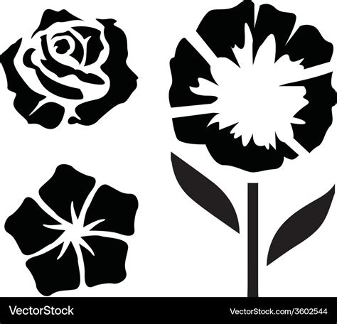 Flower Silhouettes 2 Royalty Free Vector Image