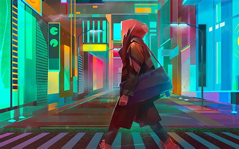 2560x1600 Crosswalk Night City Cyberpunk Wallpaper2560x1600 Resolution