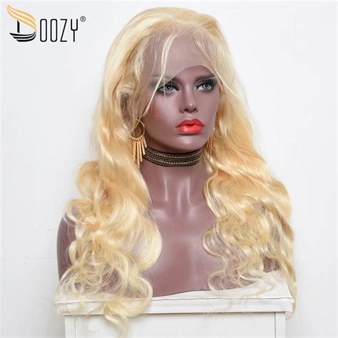 doozy color 613 russian blonde human hair wigs body wave remy hair lace front wig human hair