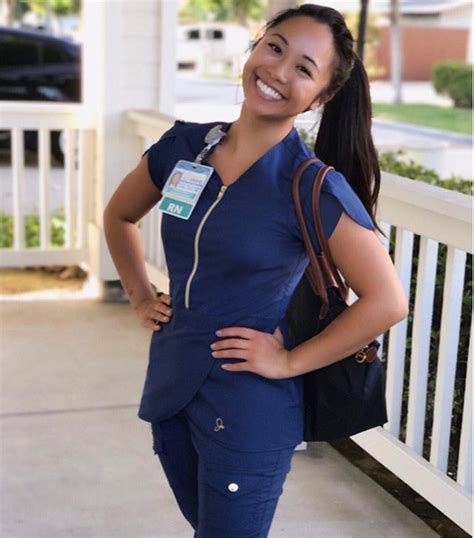 Love The Design Of Her Navy Blue Scrubs Want To Find Something Like It