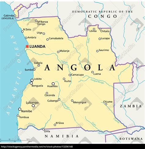 Angola Political Map Royalty Free Photo 13206148 Panthermedia