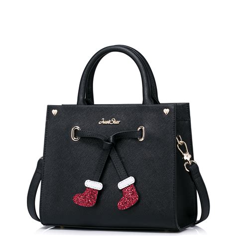 Stashing your cash has never been more stylish thanks to our fabulous range of women's purses. JUST STAR PU Leather 2016 Christmas Theme Nice Handbag Black