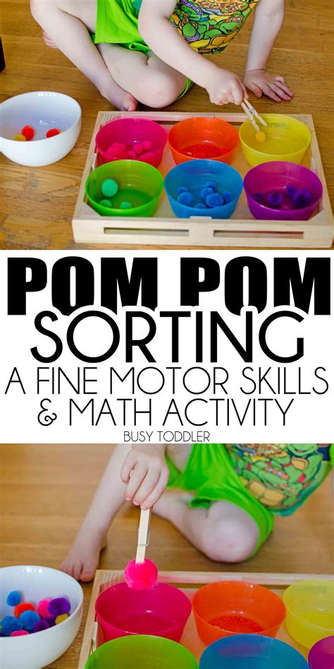 See what's ideal for your kids: Pom Pom Sorting: Fine Motor Skills Activity - Busy Toddler