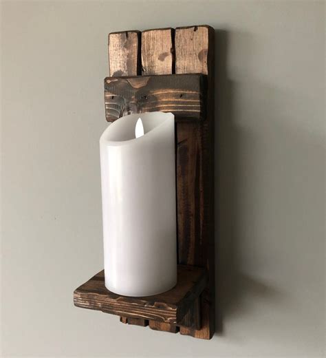 Rustic Candle Sconce Candle Holder Wall Sconce Rustic Etsy