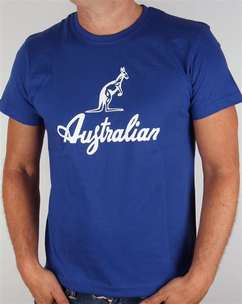 Australian By Lalpina Kangaroo Logo T Shirt Royal Bluewhiteteemens