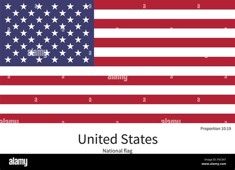 National Flag Of United States With Correct Proportions Element