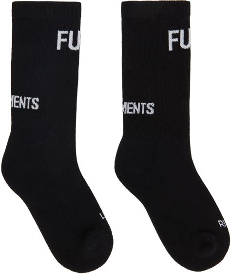 Black Fuck Socks By Vetements On Sale