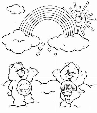 Rainbow Coloring Pages Care Bears Unicorn Rainbows
