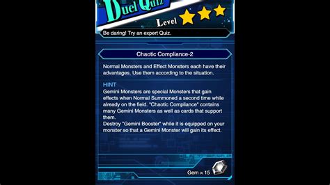 Yugioh Duel Links Duel Quiz Level 3 Chaotic Complaince 2 Youtube