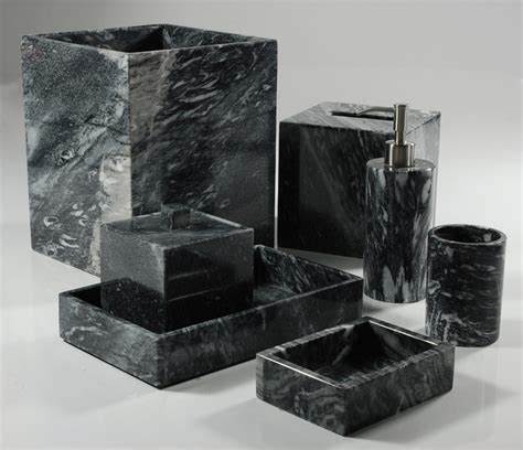 From matte black to shiny resin, adding black bathroom accents will give your bathroom a. Palazzo Black Bathroom Set - chicago - by Belle and June