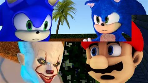 Old Sonic Vs New Sonic And Pennywise Vs Mario Fanmade Thumbnail Youtube