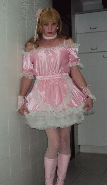 Pink Sissy Maid Pink Satin Maid Uniform With Pink Sat Flickr