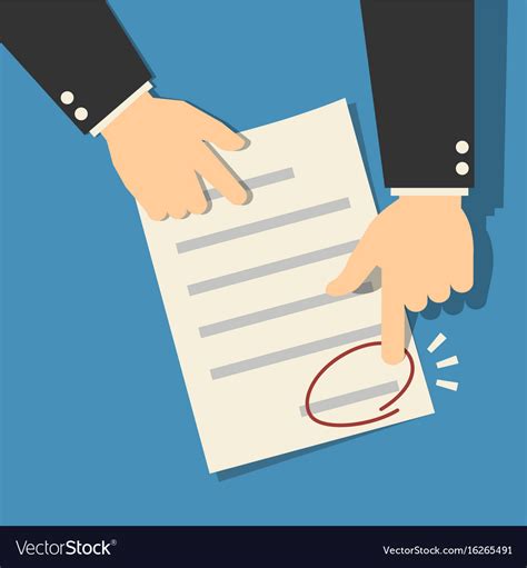 Signing Sign Contract Paper Document Royalty Free Vector