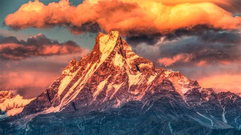Snow Mountain Sunset Wallpaper Wallpapers Gallery