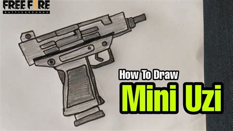 How To Draw Mini Uzi Gun Of Free Fire Very Easy Shn Best Art Youtube
