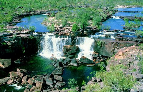Twin Falls Flowing In The Late Wet Season In Kakadu National Park