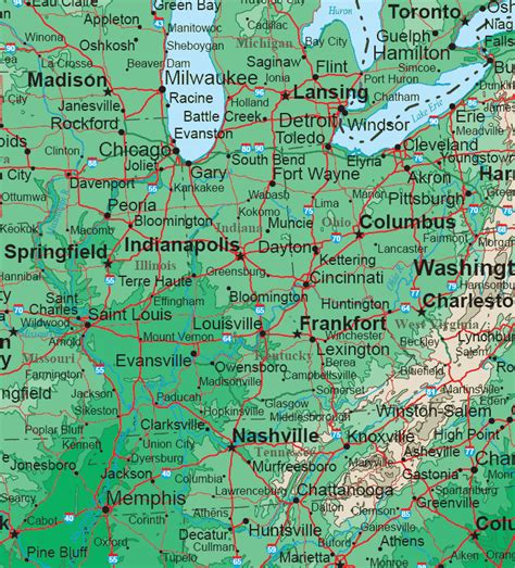 Midwest Map Regional City