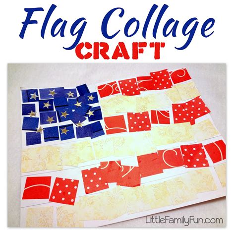 American Flag Collage Craft American Flag Crafts Flag Crafts July