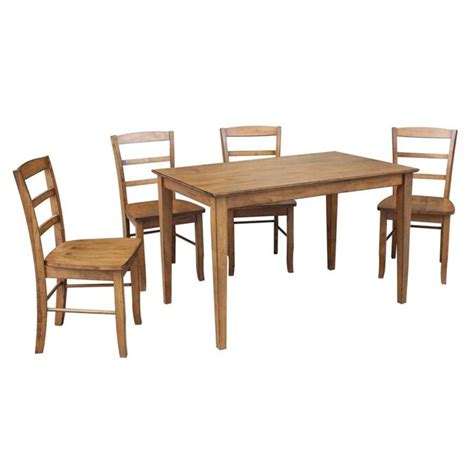 International Concepts 30x48 Dining Table With 4 Madrid Ladderback