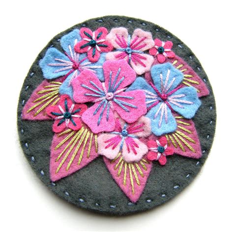Hydrangea Felt Brooch With Freeform Embroidery £1500 Via Etsy