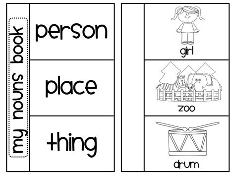 Nouns Book Person Place Thing Sorting Activity Nouns Person Place