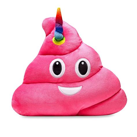 Pink Unicorn Poop Emoji 14 X 14 Plush Pillow