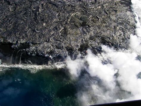 Lava Spilling Into The Ocean Photos Diagrams And Topos Summitpost