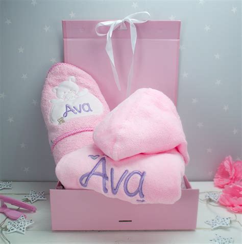 Personalised Baby Girl Bath Time Gift Set | Heavensent Baby Gifts