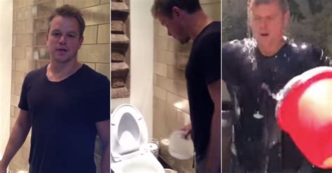 Matt Damon Does Ice Bucket Challenge With Toilet Water To Highlight