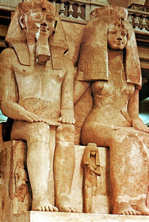 colossal statue of king amenhotep iii and queen tiye egypt museum amenhotep iii ancient