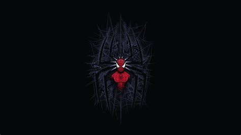 Download 1920x1080 wallpaper spider-man, dark, minimalist ...