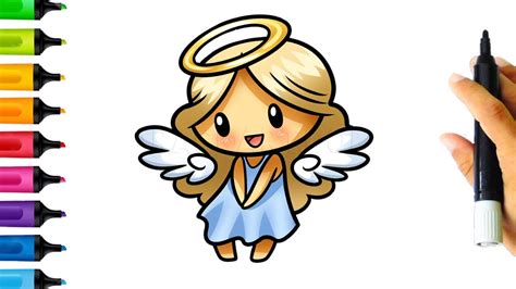 How To Draw A Angel Step By Step Cute Angel Drawing Easy Youtube