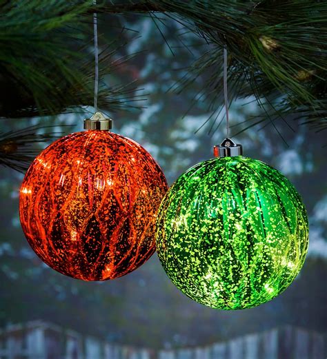 Indooroutdoor Shatterproof Holiday Led Lighted Hanging Ornament Green
