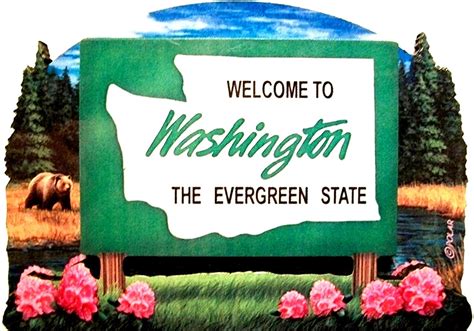 Washington State Welcome Sign Artwood Fridge Magnet